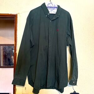 Calvin Klein Blaine Non-Iron Dress Shirt Men's Sz XXL Green